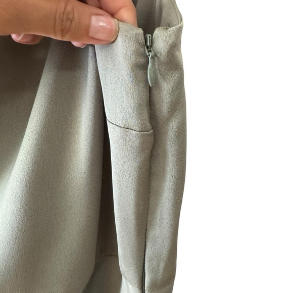 Anthropologie BHLDN Dylan One Shoulder Satin Side Slit Gown Maxi Dress Size 12 - Picture 6 of 14